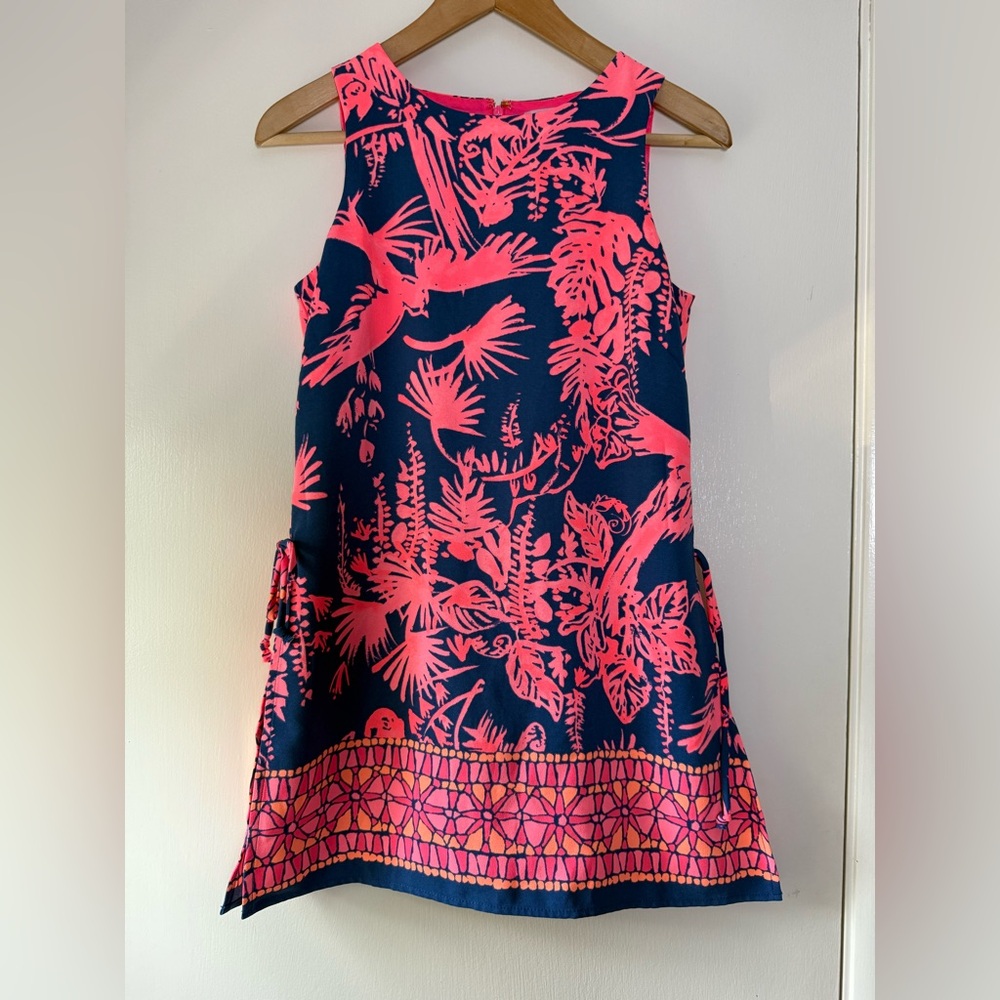 Lilly Pulitzer Donna Romper Mini Dress Night Caw Neon Palm Beach Preppy Beachy